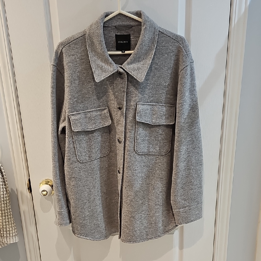 Dynamite Gray Button-Up Jacket